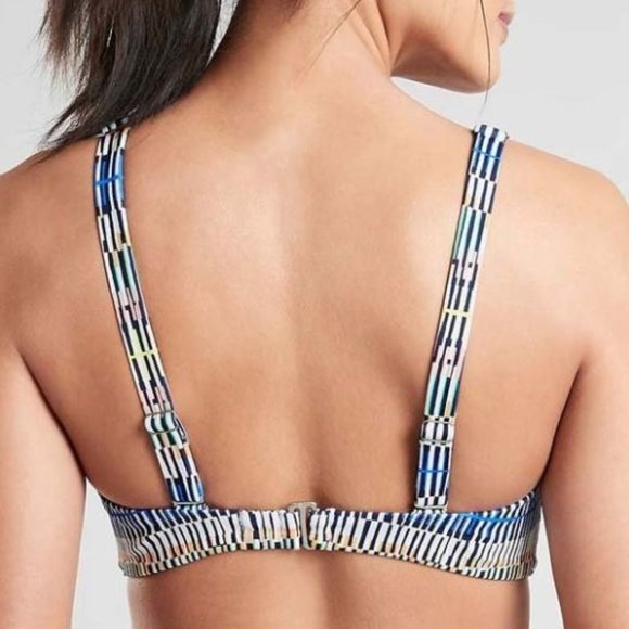Athleta Blue & Pink Prismatic Bikini Top 34D - Picture 2 of 5